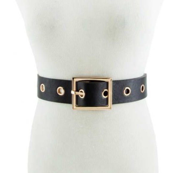 Accessories - Square Metal Buckle Black  Belt New
